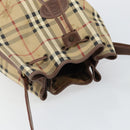 Burberrys Nova Check Shoulder Bag PVC Beige Gold Auth bs29124-6