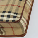 Burberrys Nova Check Clutch Bag PVC Beige Gold Auth bs29125-11