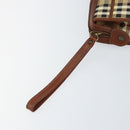 Burberrys Nova Check Clutch Bag PVC Beige Gold Auth bs29125-14