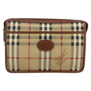 Burberrys Nova Check Clutch Bag PVC Beige Gold Auth bs29125-2