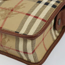 Burberrys Nova Check Clutch Bag PVC Beige Gold Auth bs29125-8