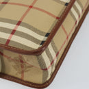 Burberrys Nova Check Clutch Bag PVC Beige Gold Auth bs29125-9