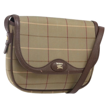 Burberrys Nova Check Shoulder Bag Canvas Beige Gold Auth bs29128