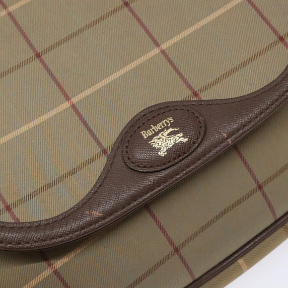 Burberrys Nova Check Shoulder Bag Canvas Beige Gold Auth bs29128