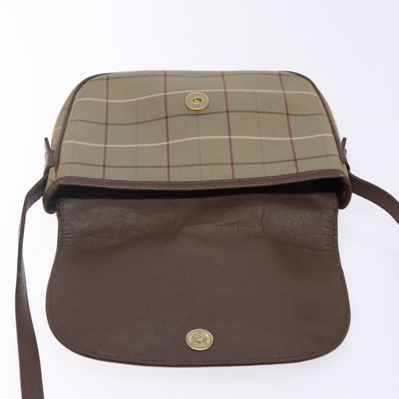 Burberrys Nova Check Shoulder Bag Canvas Beige Gold Auth bs29128