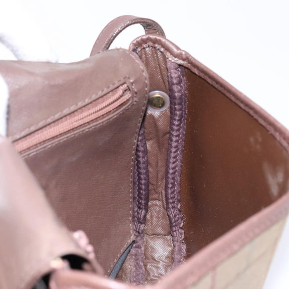 Burberrys Nova Check Shoulder Bag Canvas Beige Gold Auth bs29128