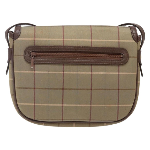 Burberrys Nova Check Shoulder Bag Canvas Beige Gold Auth bs29128