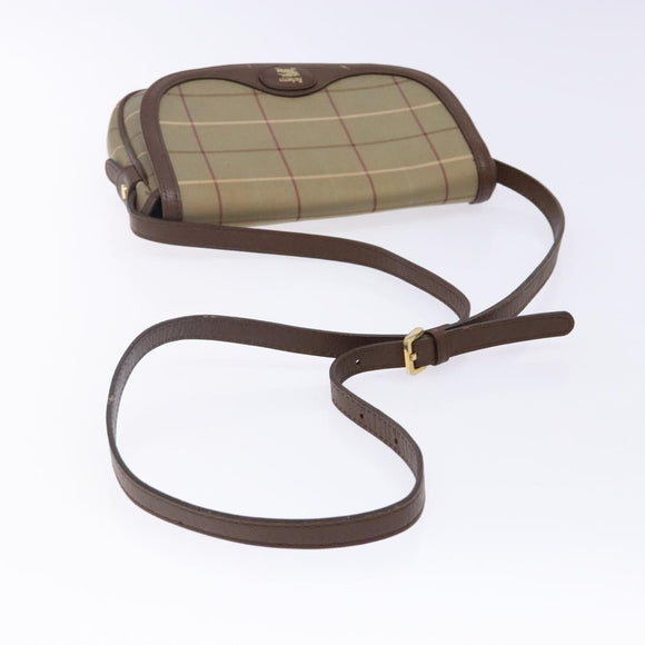 Burberrys Nova Check Shoulder Bag Canvas Beige Gold Auth bs29128