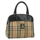 Burberrys Nova Check Hand Bag Canvas Beige Auth bs29129-1