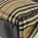 Burberrys Nova Check Hand Bag Canvas Beige Auth bs29129-9