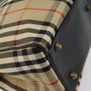 Burberrys Nova Check Hand Bag Canvas Beige Auth bs29129-14