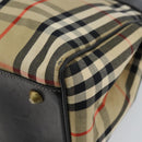 Burberrys Nova Check Hand Bag Canvas Beige Auth bs29129-15