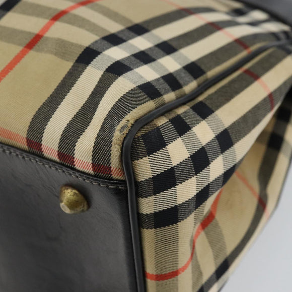 Burberrys Nova Check Hand Bag Canvas Beige Auth bs29129