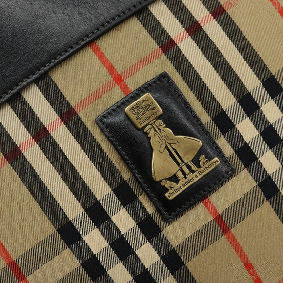 Burberrys Nova Check Hand Bag Canvas Beige Auth bs29129