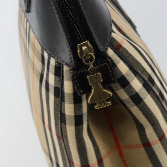 Burberrys Nova Check Hand Bag Canvas Beige Auth bs29129