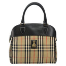 Burberrys Nova Check Hand Bag Canvas Beige Auth bs29129-13