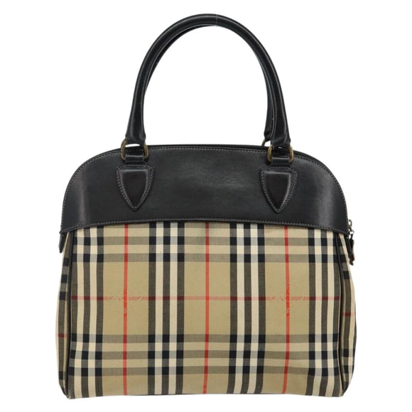 Burberrys Nova Check Hand Bag Canvas Beige Auth bs29129
