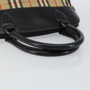 Burberrys Nova Check Hand Bag Canvas Beige Auth bs29129-7