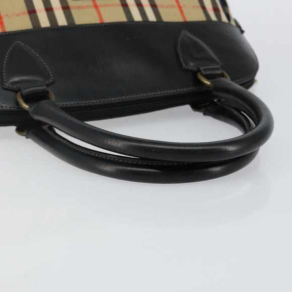 Burberrys Nova Check Hand Bag Canvas Beige Auth bs29129