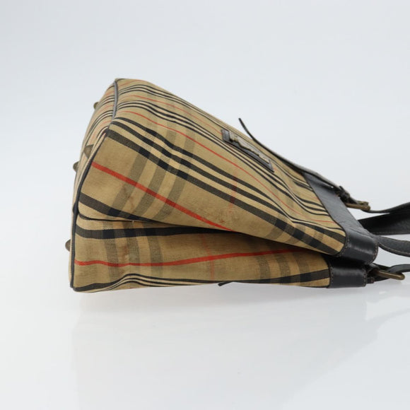 Burberrys Nova Check Tote Bag Canvas Beige Auth bs29130