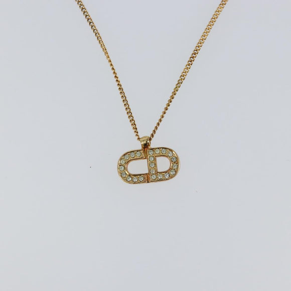 Christian Dior Necktie Chain metal Gold Auth bs29131