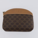 CELINE Macadam Canvas Clutch Bag PVC 4Set Brown Beige Auth bs29137-19