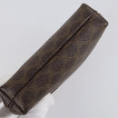 CELINE Macadam Canvas Clutch Bag PVC 4Set Brown Beige Auth bs29137-21