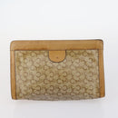 CELINE Macadam Canvas Clutch Bag PVC 4Set Brown Beige Auth bs29137-7
