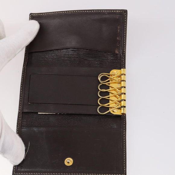 LOEWE Anagram Wallet Leather 4Set Brown Black beige Auth bs29140