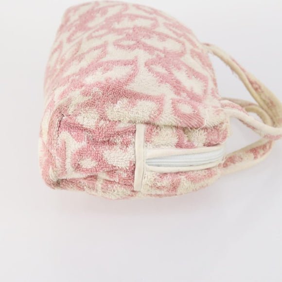 Christian Dior PRADA Trotter Canvas Bag Pile Nylon 3Set Pink Beige Auth bs29145