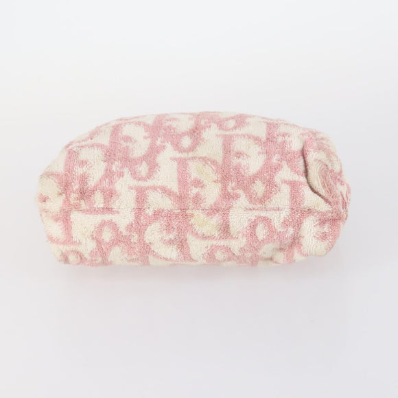 Christian Dior PRADA Trotter Canvas Bag Pile Nylon 3Set Pink Beige Auth bs29145