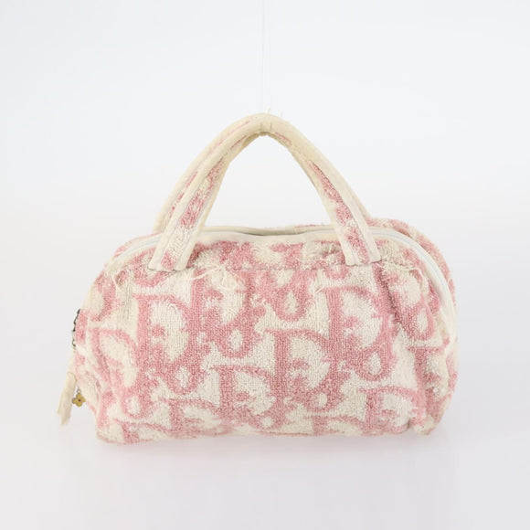 Christian Dior PRADA Trotter Canvas Bag Pile Nylon 3Set Pink Beige Auth bs29145