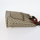 GUCCI GG Supreme Bamboo Web Sherry Line Bag Nylon PVC 3Set Beige Auth bs29146-4