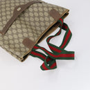 GUCCI GG Supreme Bamboo Web Sherry Line Bag Nylon PVC 3Set Beige Auth bs29146-5
