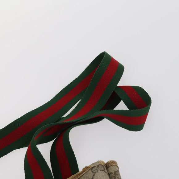 GUCCI GG Supreme Bamboo Web Sherry Line Bag Nylon PVC 3Set Beige Auth bs29146