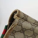 GUCCI GG Supreme Bamboo Web Sherry Line Bag Nylon PVC 3Set Beige Auth bs29146-8