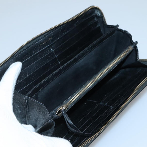 BALENCIAGA Wallet Leather Black Gold 253036 Auth bs29147
