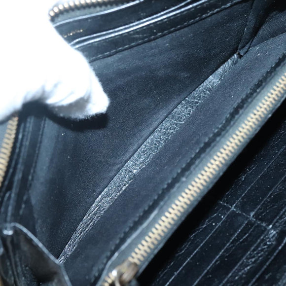 BALENCIAGA Wallet Leather Black Gold 253036 Auth bs29147
