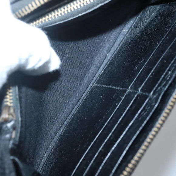 BALENCIAGA Wallet Leather Black Gold 253036 Auth bs29147