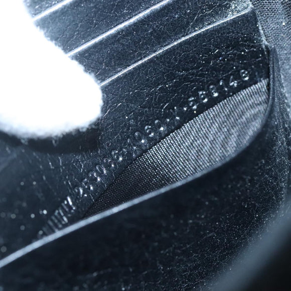 BALENCIAGA Wallet Leather Black Gold 253036 Auth bs29147