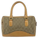 GUCCI GG Canvas Boston Bag Beige Gold Auth bs29152-3