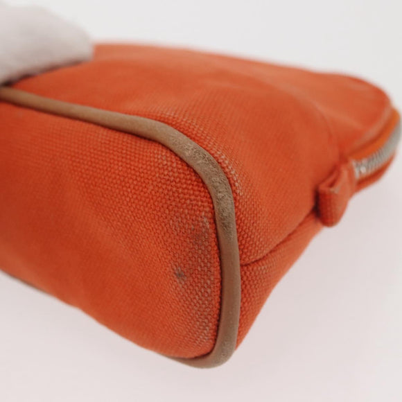 HERMES Bolide Pouch Mini Mini Canvas Orange Silver Auth bs29153