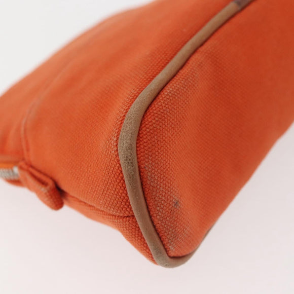 HERMES Bolide Pouch Mini Mini Canvas Orange Silver Auth bs29153