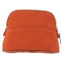 HERMES Bolide Pouch Mini Mini Canvas Orange Silver Auth bs29153-3