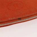 HERMES Bolide Pouch Mini Mini Canvas Orange Silver Auth bs29153-7
