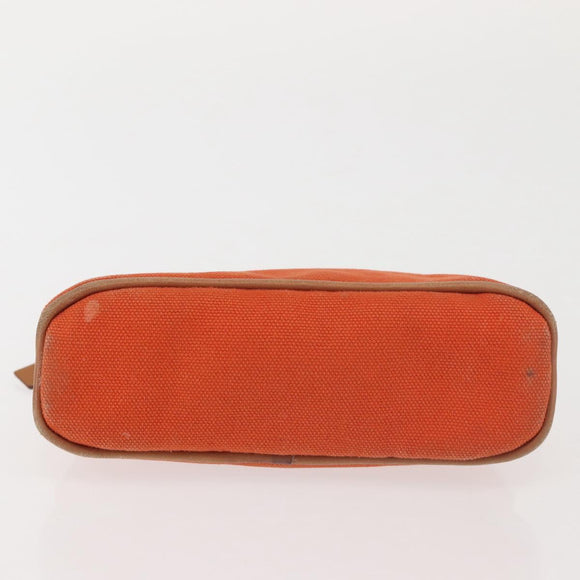 HERMES Bolide Pouch Mini Mini Canvas Orange Silver Auth bs29153