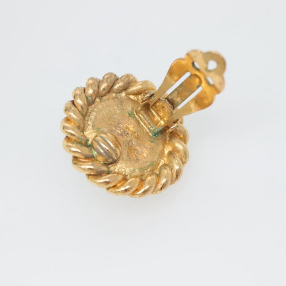CHANEL Earring metal Gold CC Auth bs29157