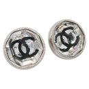 CHANEL Pierce Earring metal Silver CC Auth bs29158-1