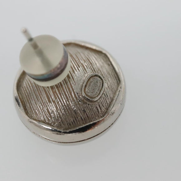 CHANEL Pierce Earring metal Silver CC Auth bs29158