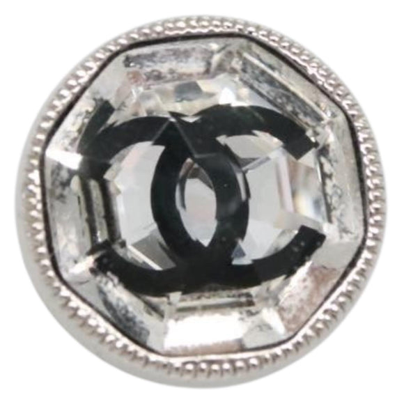 CHANEL Pierce Earring metal Silver CC Auth bs29158